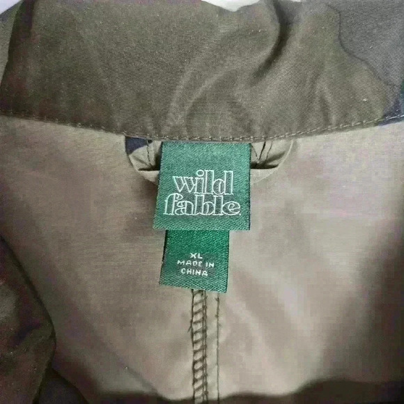 WILD FABLE Green Camouflage Windbreaker Jacket Pockets Size XL - Picture 2 of 6